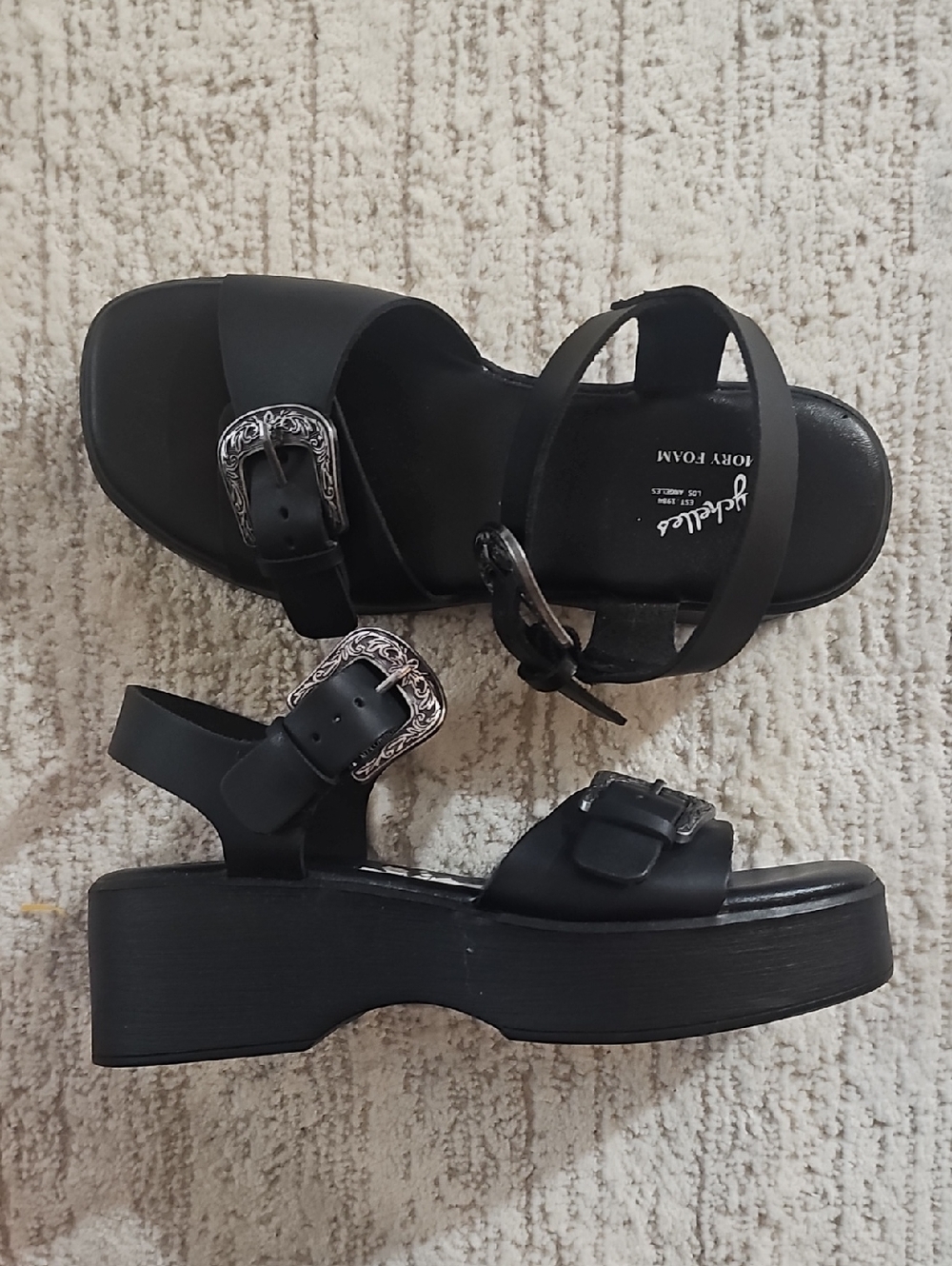 Seychelles Black Platform Sandals 6